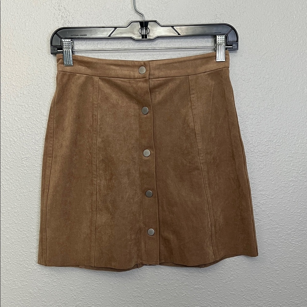 Aritzia Wilfred Free Faux Suede Mini Skirt Tan Size 4
